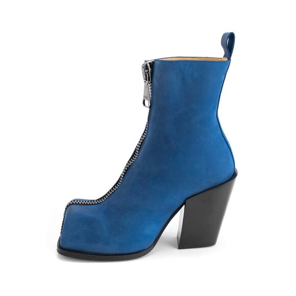 Fluevog- Stand Up Judd, blue suede boots - Picture 2 of 8